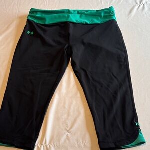 Under Armour Black and Teal Workout Capris